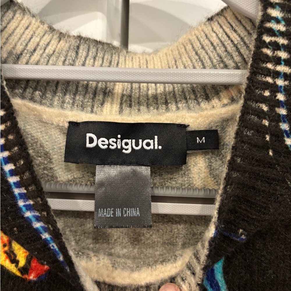 Desigual Paint Swirl Crew Neck Sweater. Size M - Picture 4 of 8